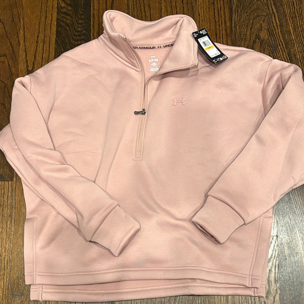 NWT Under Armour Light Pink Half-Zip Sweatshirt